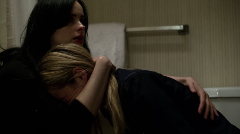 Jessica comforting Trish.